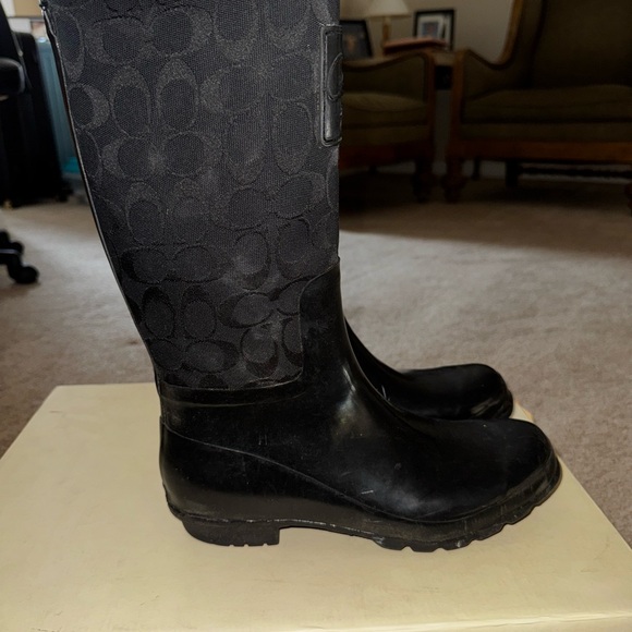 Coach Black Monogram Rain Boots - Picture 4 of 4